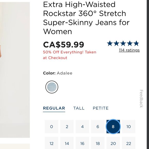 NEW Skinny Straight Light Denim SZ 8 from Old Navy - Picture 2 of 4